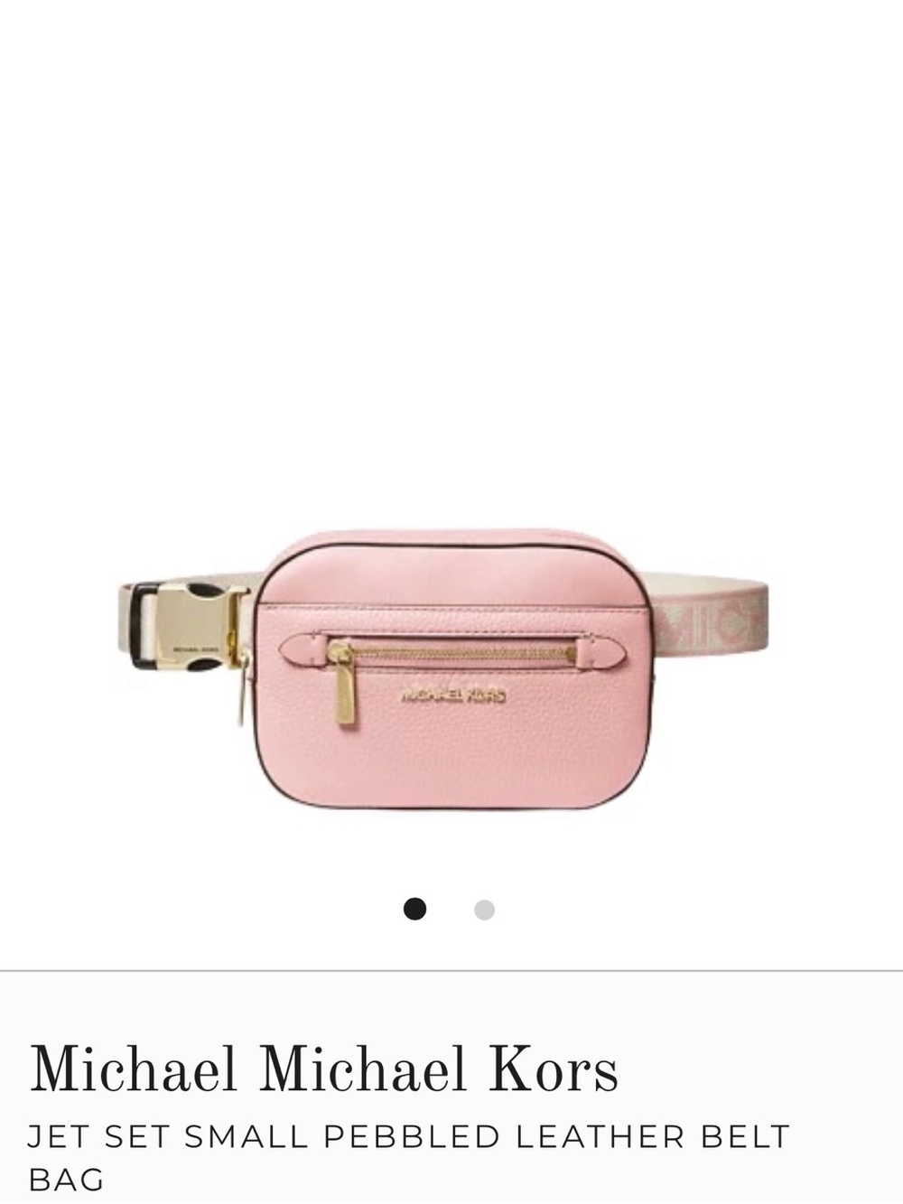 Michael Kors Jet Set Small Pebbled Leather Belt Bag Powder Blush NWT